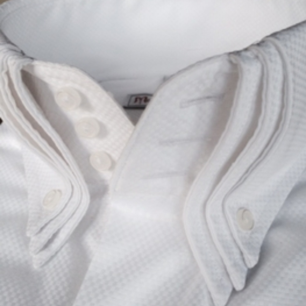 MorCouture White Triple High Collar Shirt